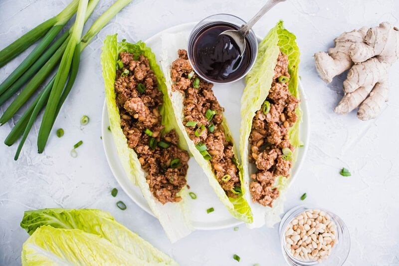Asian BBQ Turkey Lettuce Wraps