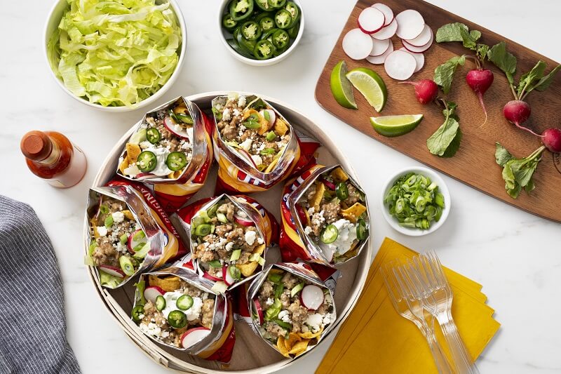 Cheesy Turkey Walking Tacos