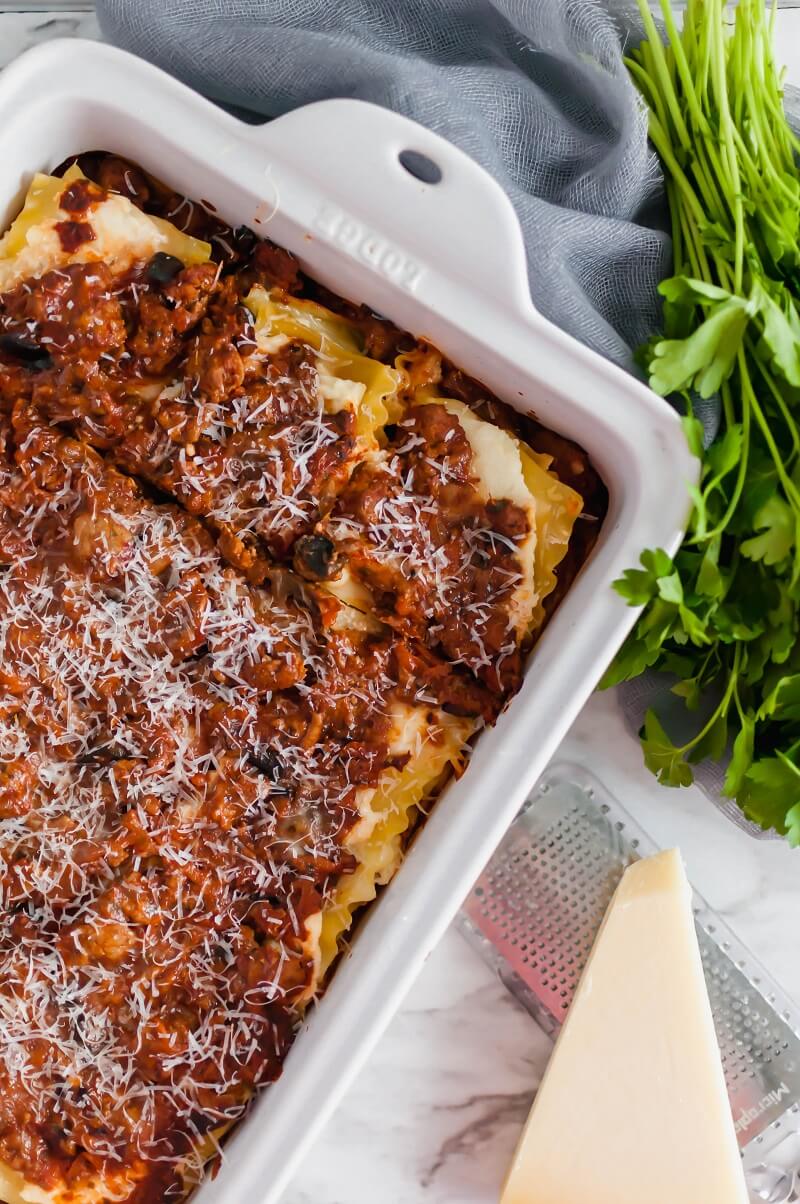 ground turkey and vegetable lasagna