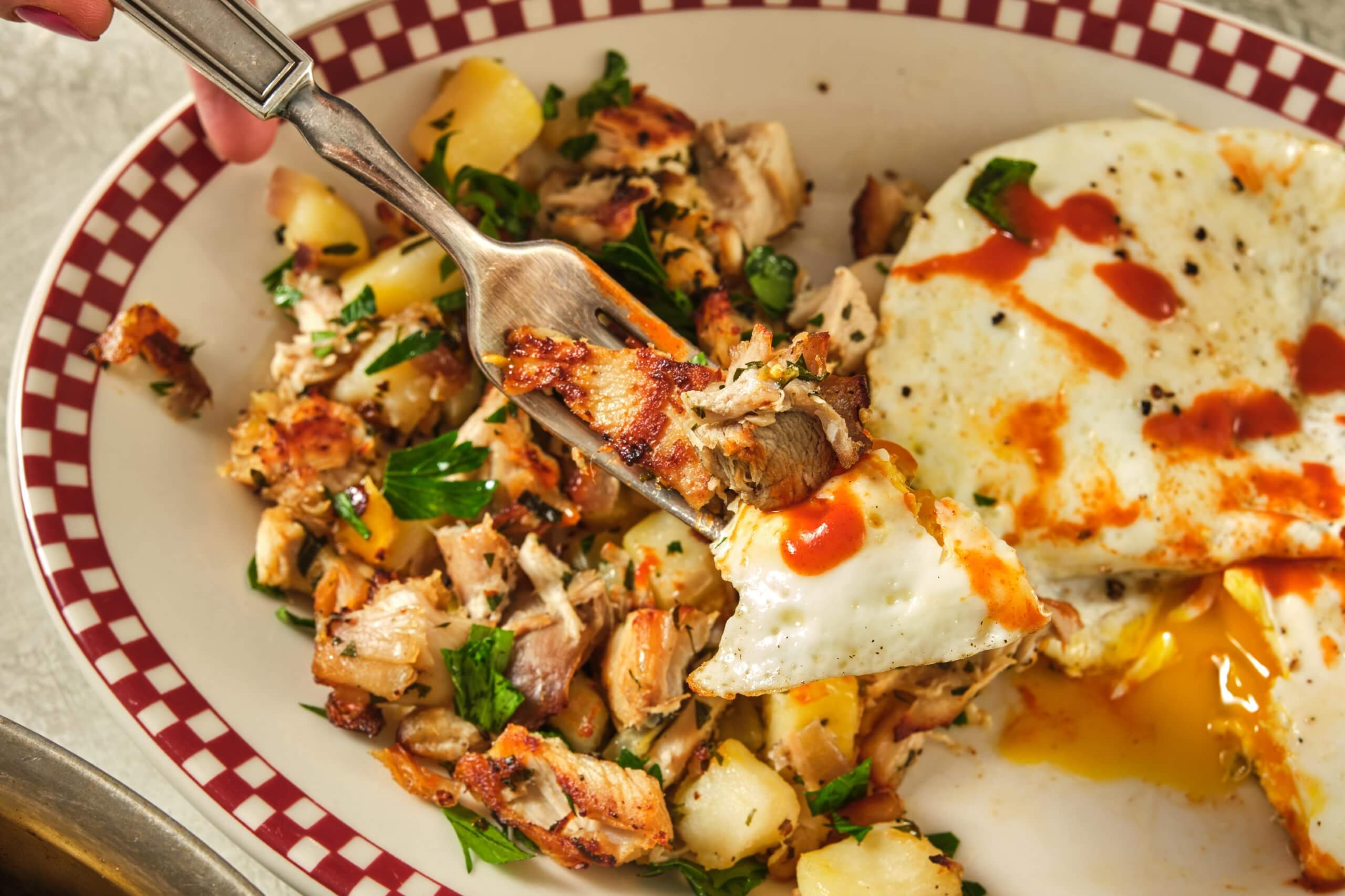 leftover turkey hash