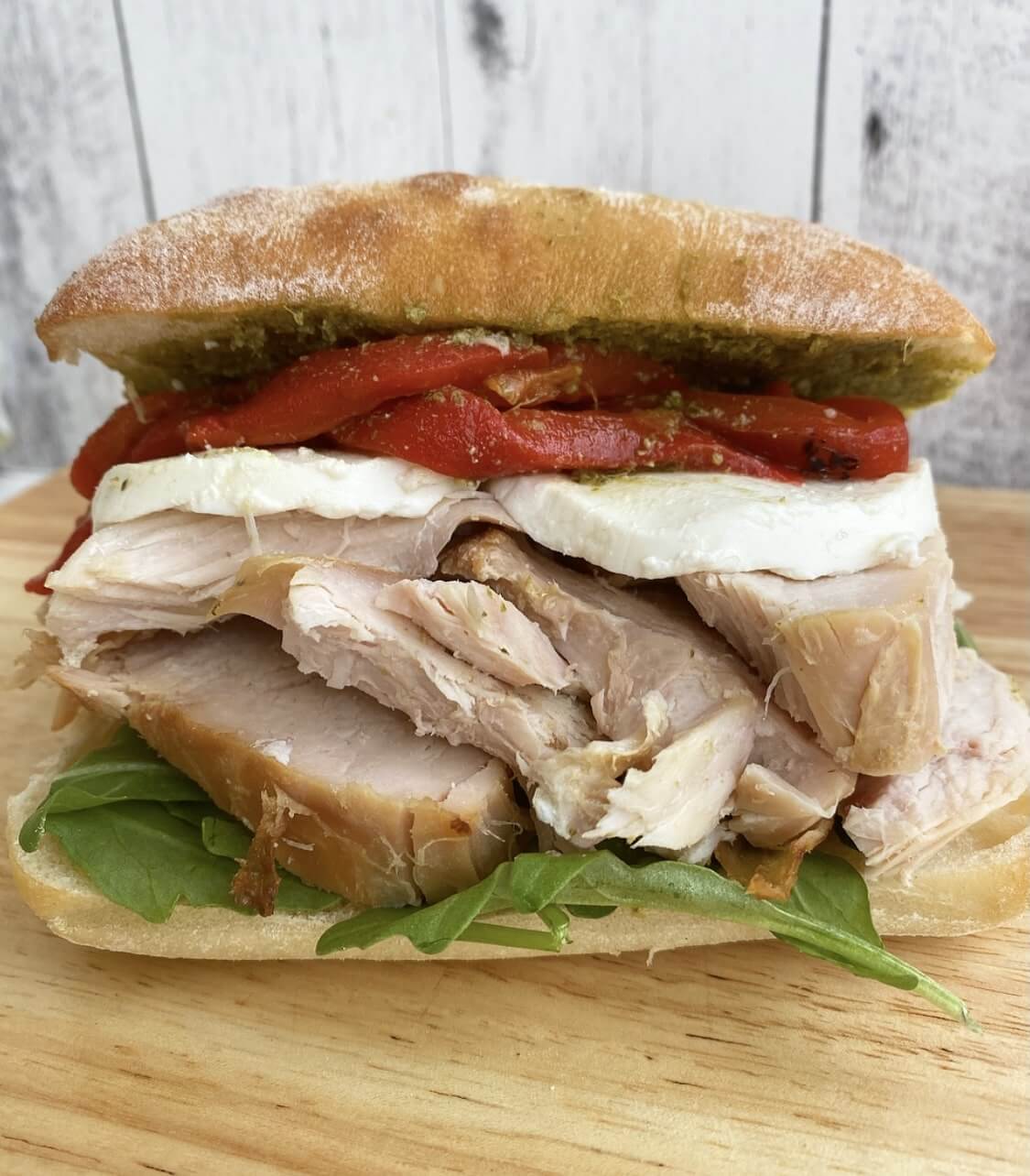 turkey mozzarella pesto sandwich